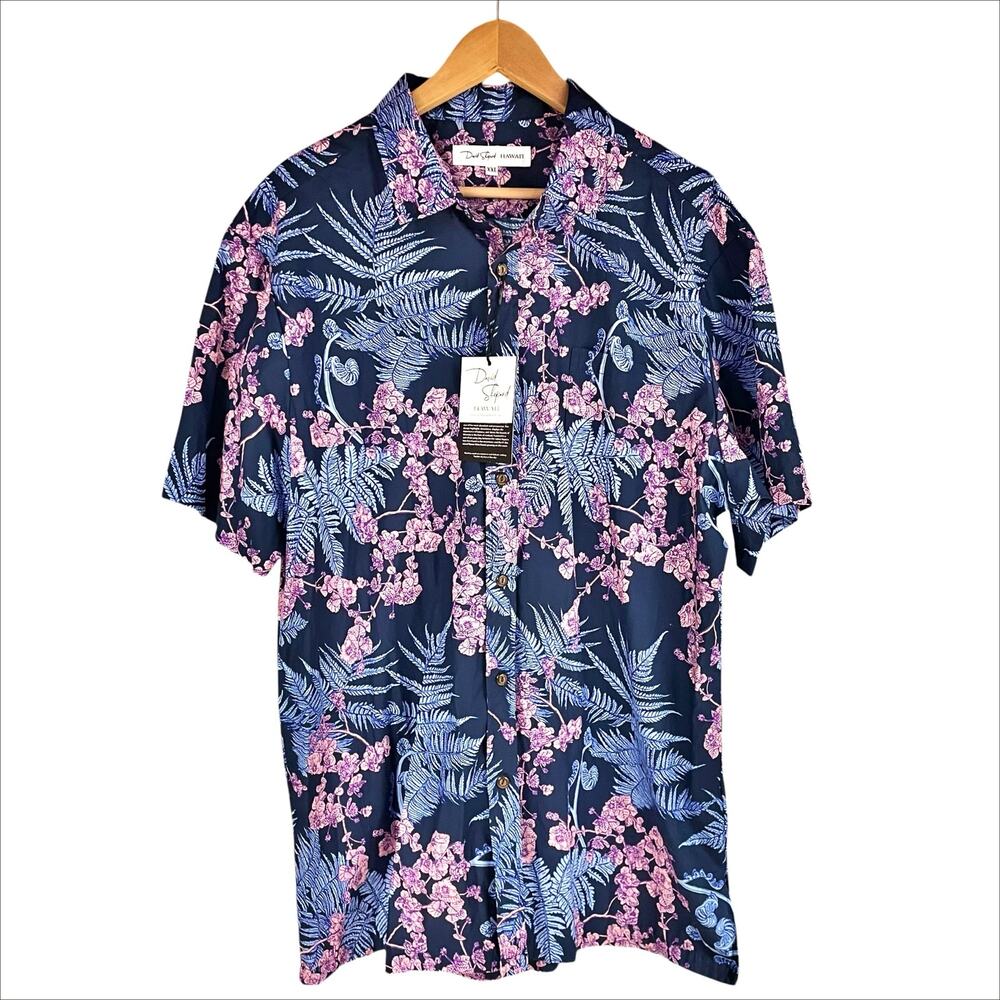 DAVID SHEPARD HAWAII NWT 100% Cotton Short-Sleeve Button-Up Aloha Shirt Size XXL